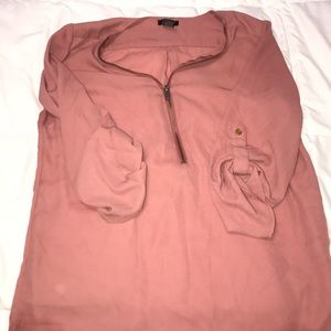 Pink Zip-Up Blouse